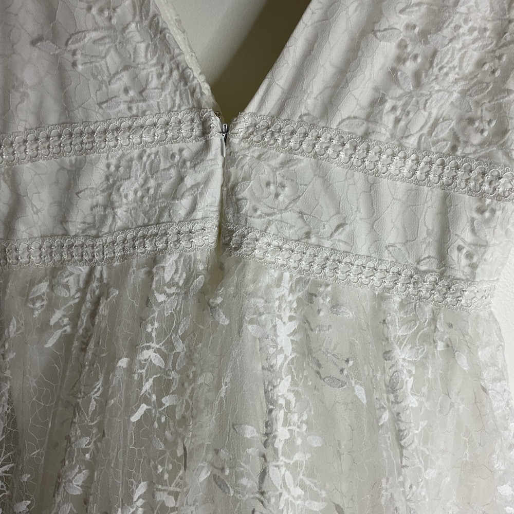 Lulus Sweetest Beloved White Mesh Embroidered Sleeveless Bride Maxi Dress NWT 1X - Picture 9 of 16